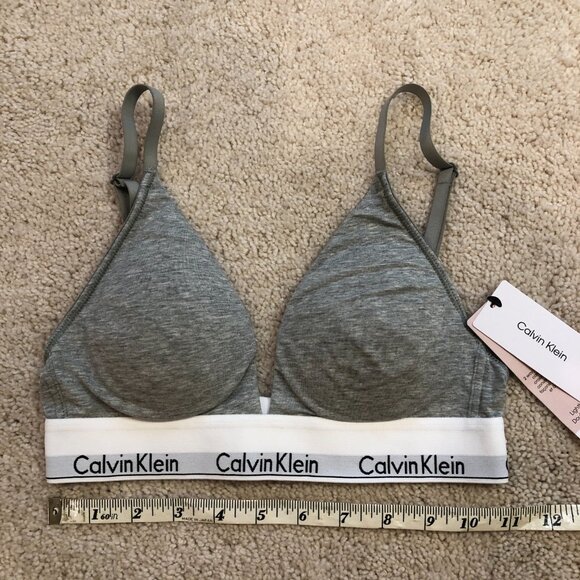 NWT Calvin Klein Gray 2-Way Convertible Straps Adjustable Padded Bra Bralette - Picture 8 of 8